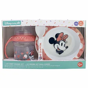 Детский набор Minnie Mouse Disney с бутылочкой, миской и ложкой, без BPA, пластик и силикон, моющийся и многоразовый synthetic.ua - Фото 1