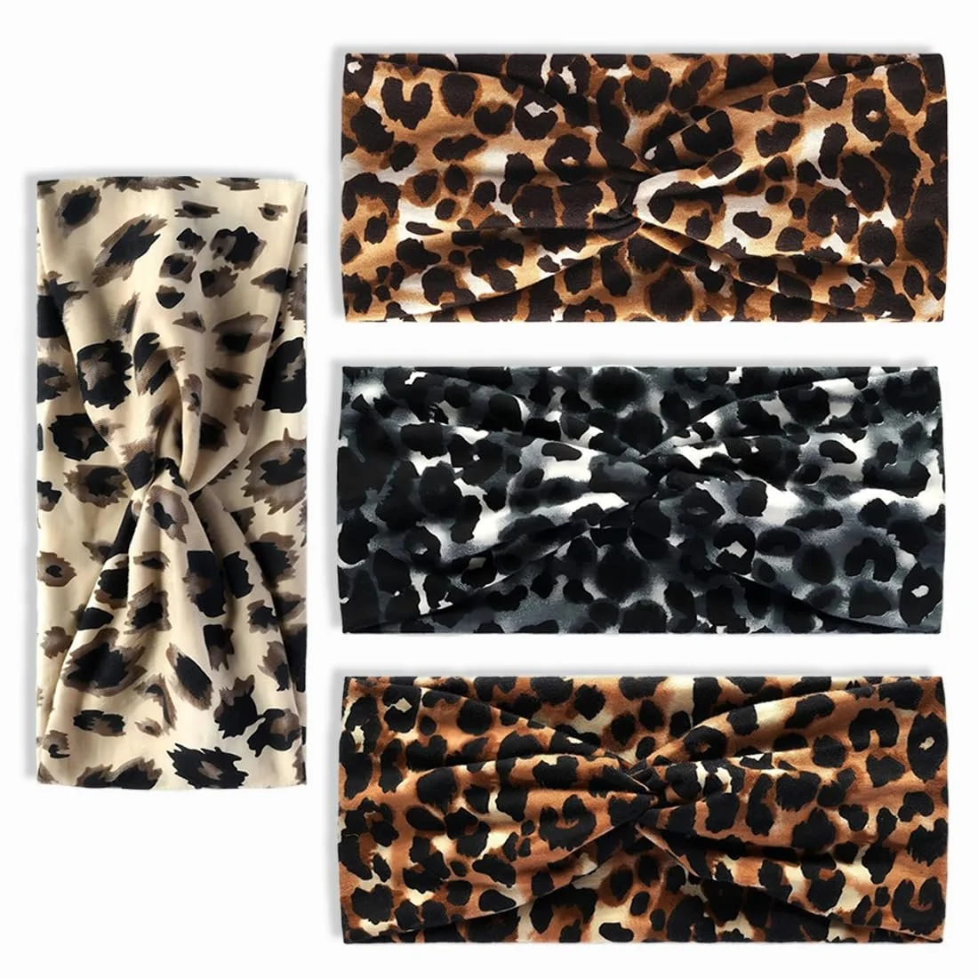 Набір з 4 літніх еластичних пов'язок на голову, фото №1