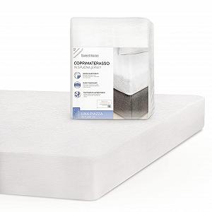 Наматрасник SWEET HOME Jersey and Cotton 90 x 200 см, Антибактериальный, Устойчивый к поту и без морщин - Стираемый чехол с эластичными и адаптируемыми углами, 90 x 200 x 25 см, Белый - Фото 1