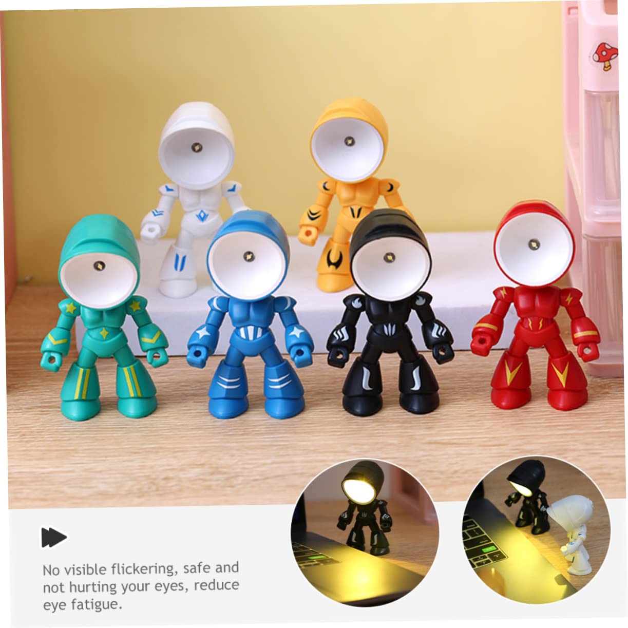 Світильник DOITOOL Robot LED Нічник Мініатюрний Декор Набір з 4, фото №2