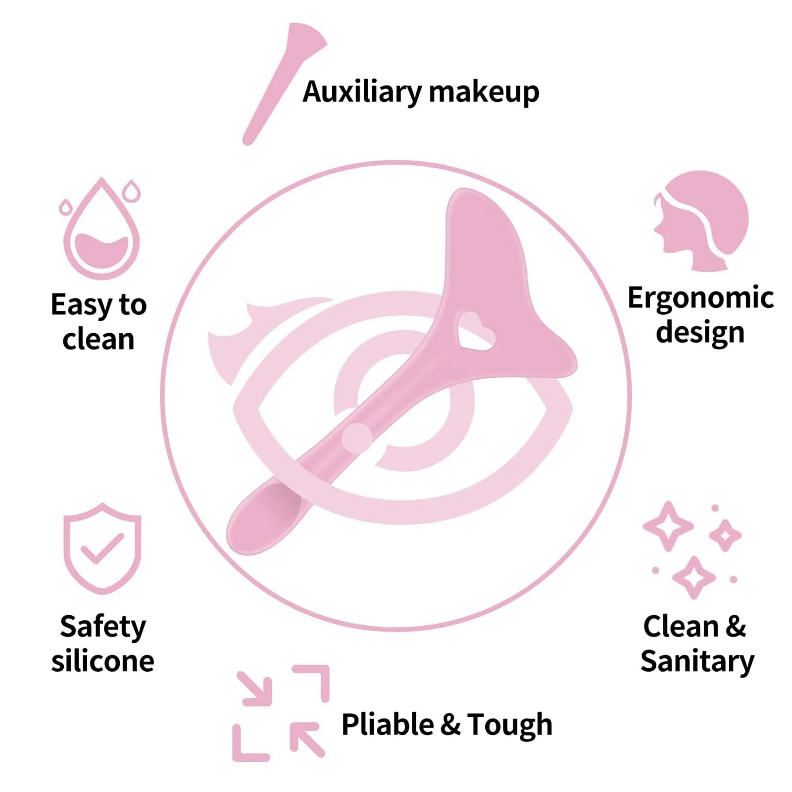 Стилус для макіяжу IOSPKKIO® Силіконовий Рожевий, фото №6