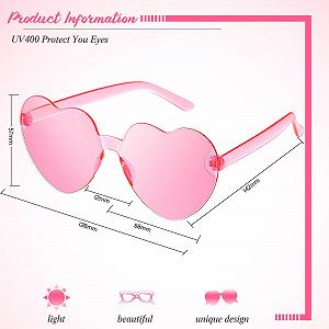 Сонцезахисні окуляри Weewooday Серцеподібні Без оправи Рожевий (2 пари) synthetic.ua - Фото 1