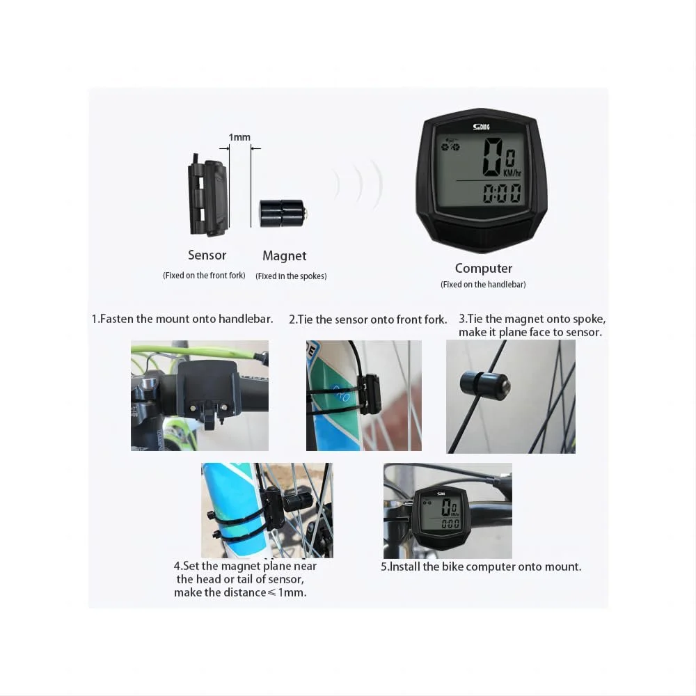 Велокомпьютер zalati Speedometer Stopwatch LCD Display Wired Sensor, фото №2