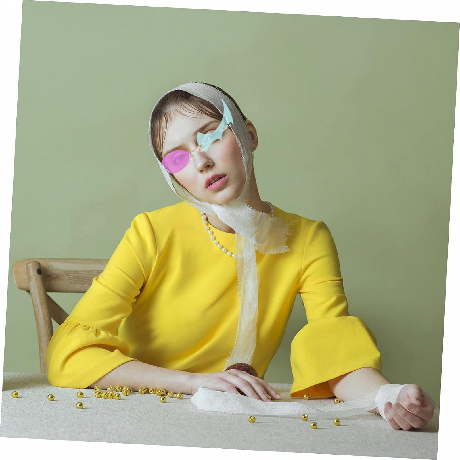 Солнцезащитные очки WRITWAA Без оправы Огни волны PC и металл Зеленый, фото №6