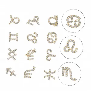 Набор украшений для ногтей 24 шт. Стразы для ногтей Шарм для ногтей для женщин Маникюрные стразы Украшения для ногтей Подвески для ногтей Орнаменты для ногтей Кулон для ногтей из стразового сплава Золотой synthetic.ua - Фото 1