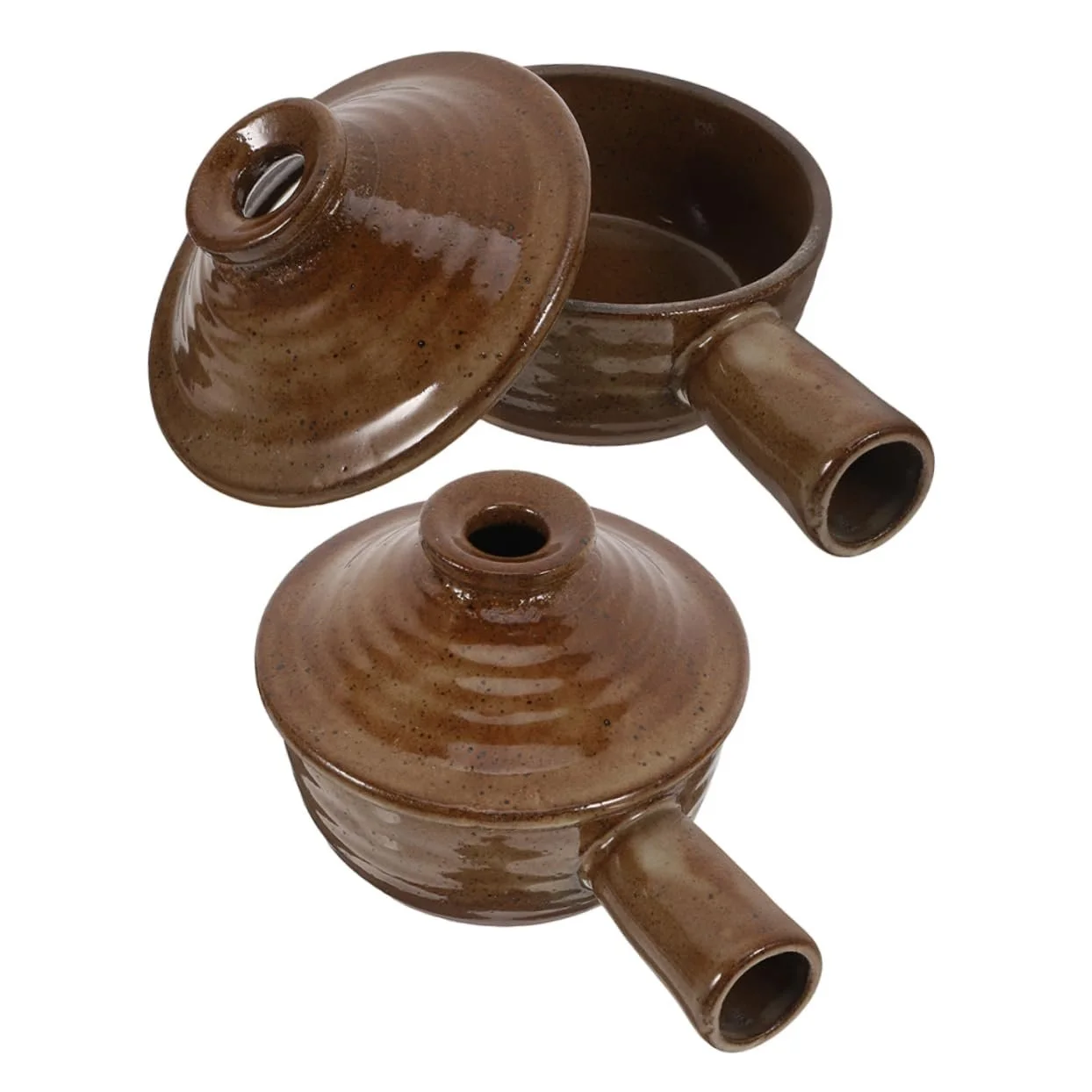 Горшки для супа Cabilock набор 2 шт с крышкой и ручкой керамические для микроволновой печи, фото №1