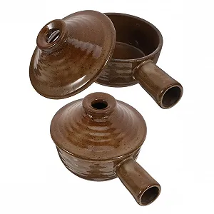 Горшки для супа Cabilock набор 2 шт с крышкой и ручкой керамические для микроволновой печи - Фото 1