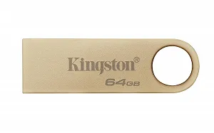 USB-накопичувач Kingston DataTraveler SE9 Gen 3 64GB USB 3.2 Gen 1 Metal Gold - Фото 1