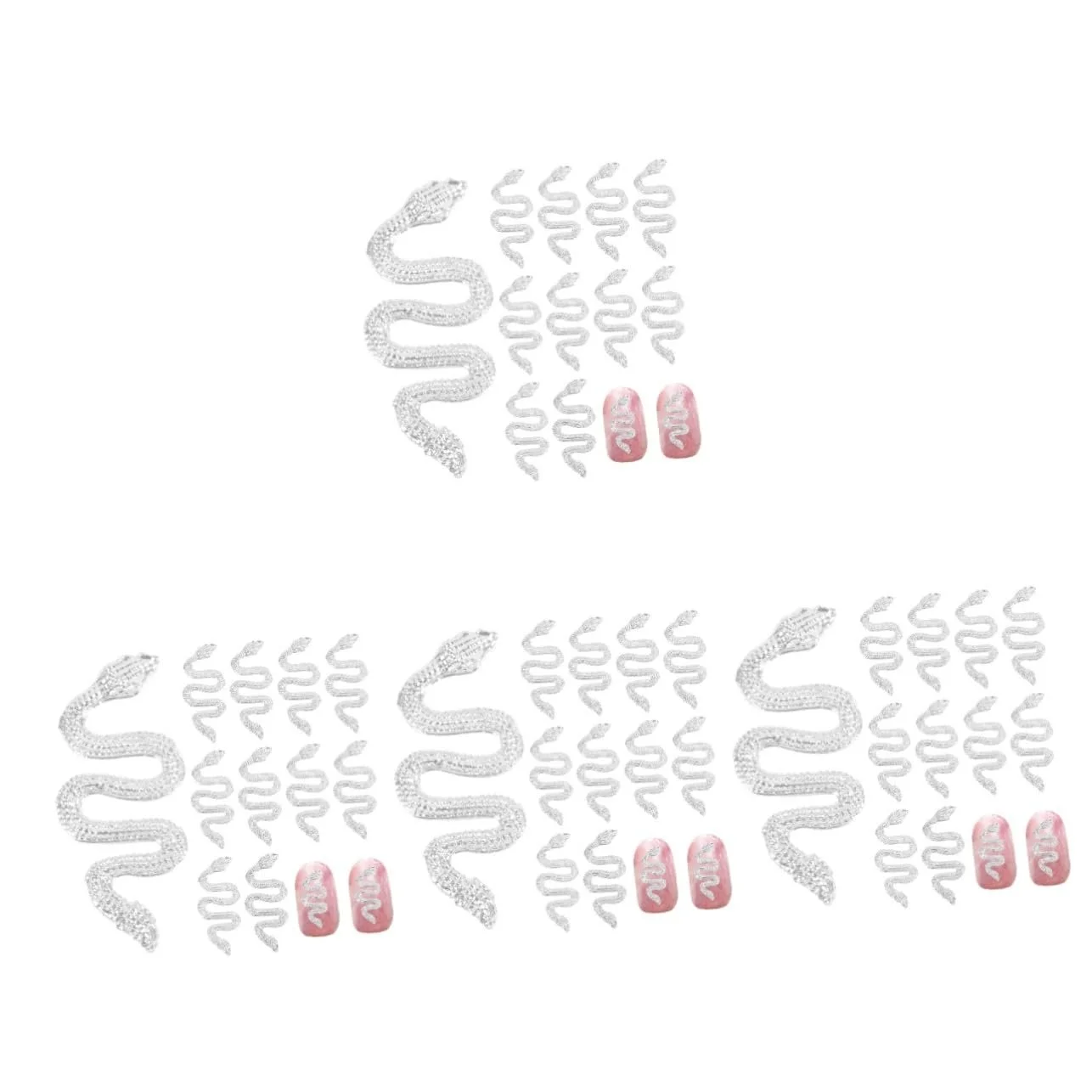 FRCOLOR Набор украшений для ногтей 120 шт. Помпон Магнитные украшения для детей Змеиный дизайн ногтей Змеиные украшения для ногтей Стразы для мобильного телефона 3D, фото №1