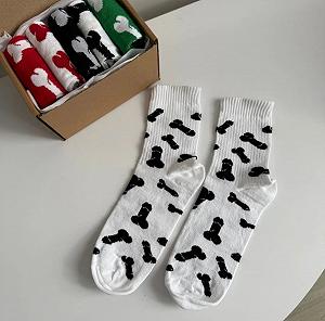 Мужские молодежные носки высокие демисезонные белые 39 - 44 размер - Фото 1