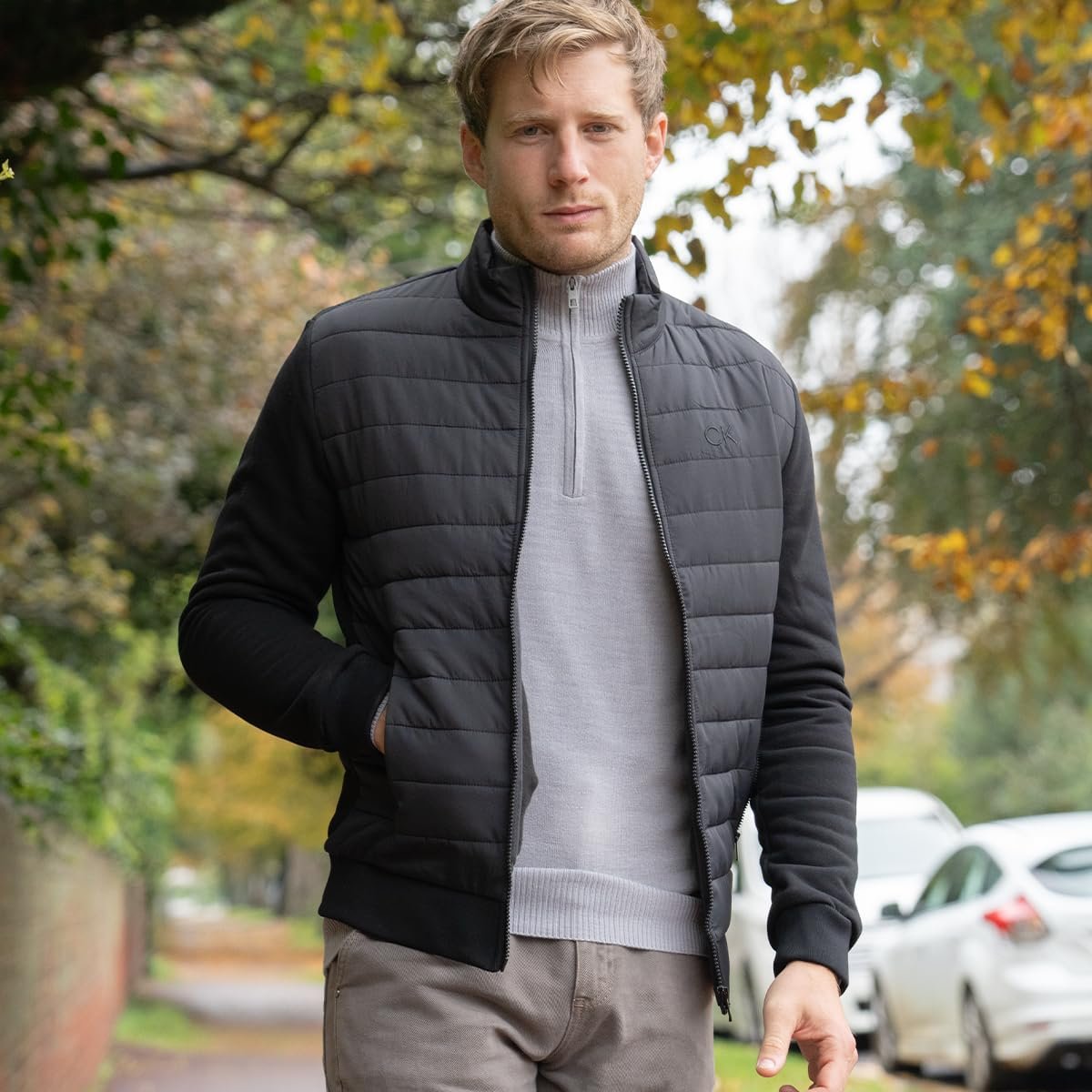 Куртка Calvin Klein Hybrid Quilted Fleece Funnel Neck мужская, фото №7