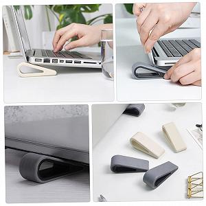 Подставка для ноутбука Регулируемая по высоте Эргономичная Стабильная для настольного использования и охлаждения Совместима со всеми ноутбуками, 4 шт synthetic.ua - Фото 1