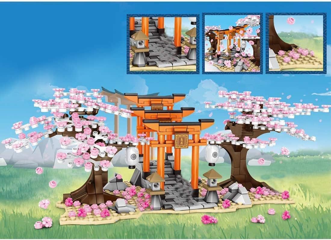 Конструктор Sakura Tree с Минифигурками Кт, 647+ Зажимных Блоков, Модульный Японский Цветок Сакуры с Строительными Пластинами и Светом, фото №2