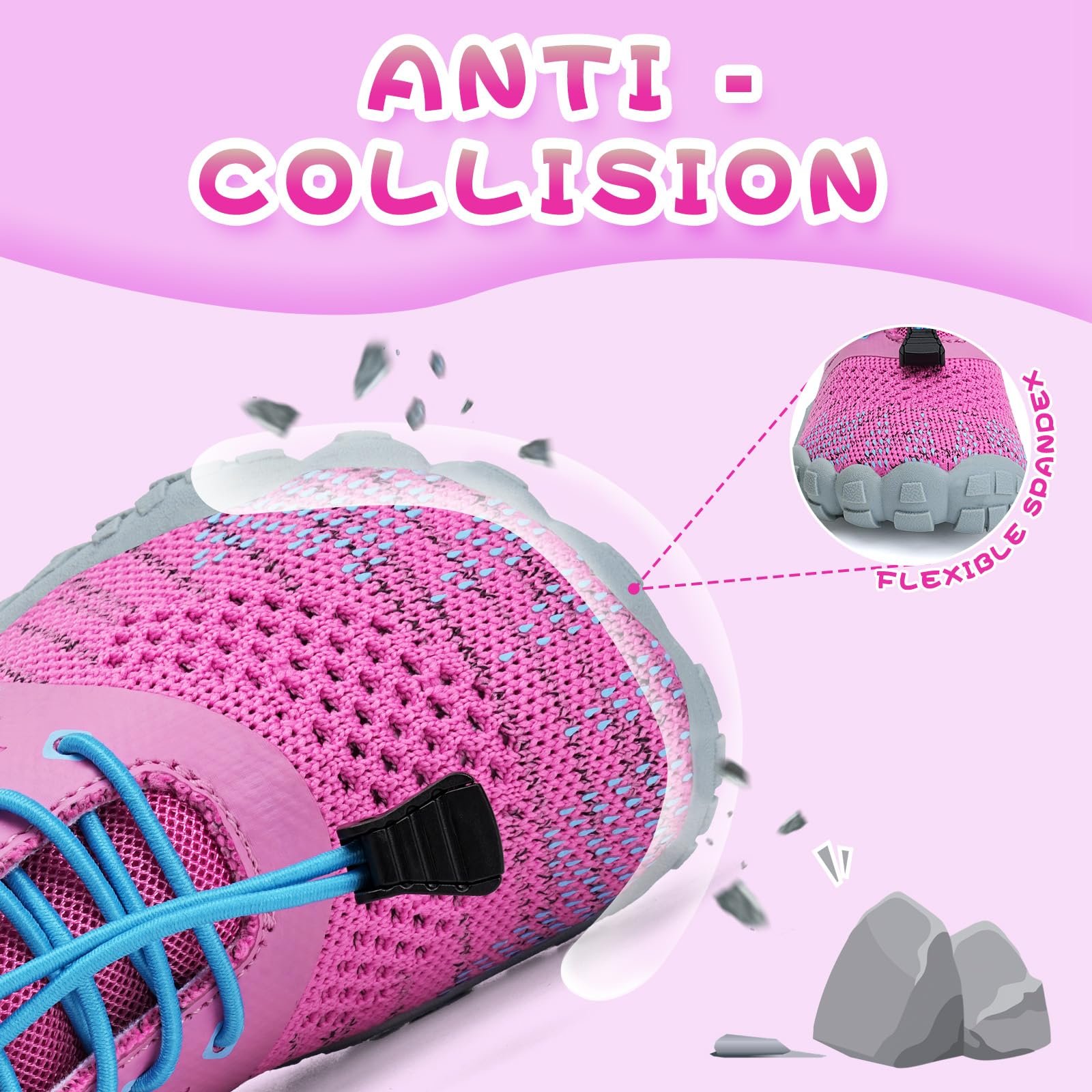 Детская Кроссовки босиком, водная Кроссовки и девочек, Кроссовки для купания, акваобувь, Кроссовки для плавания, пляжная обувь, нескользящая, быстросохнущая, фото №3