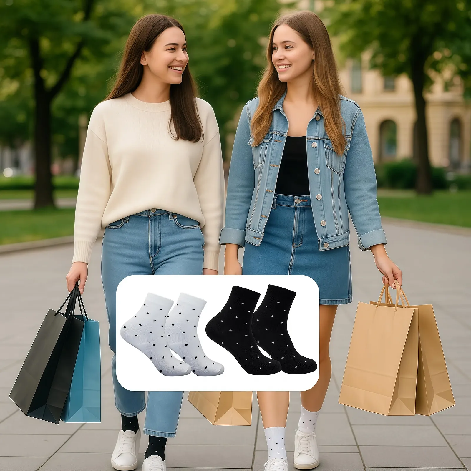 Женские носки ALLY-MAGIC Хлопковые носки Спортивные носки Классические носки в горошек для женщин Разноцветные E24-BDZTNW, размер 35-38, фото №4