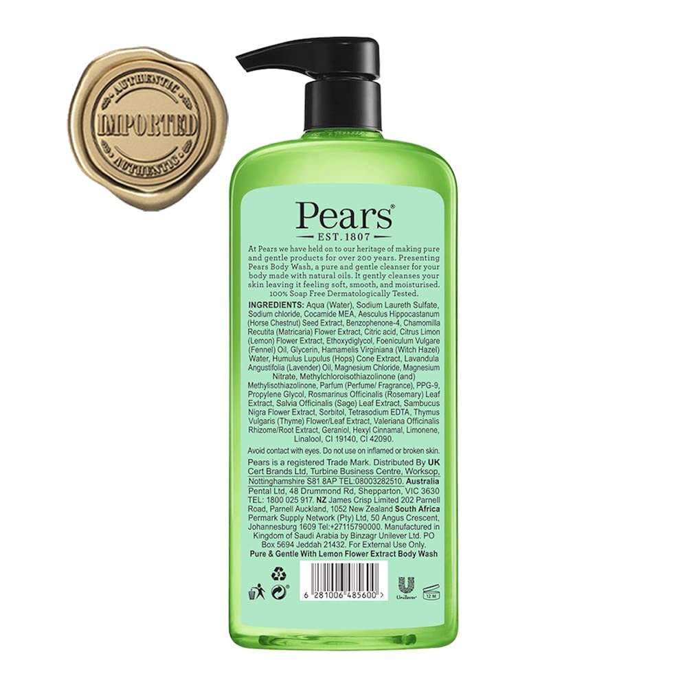 Гель для душа Pears Pure & Gentle с экстрактом цвета лимона, 750 мл, фото №3