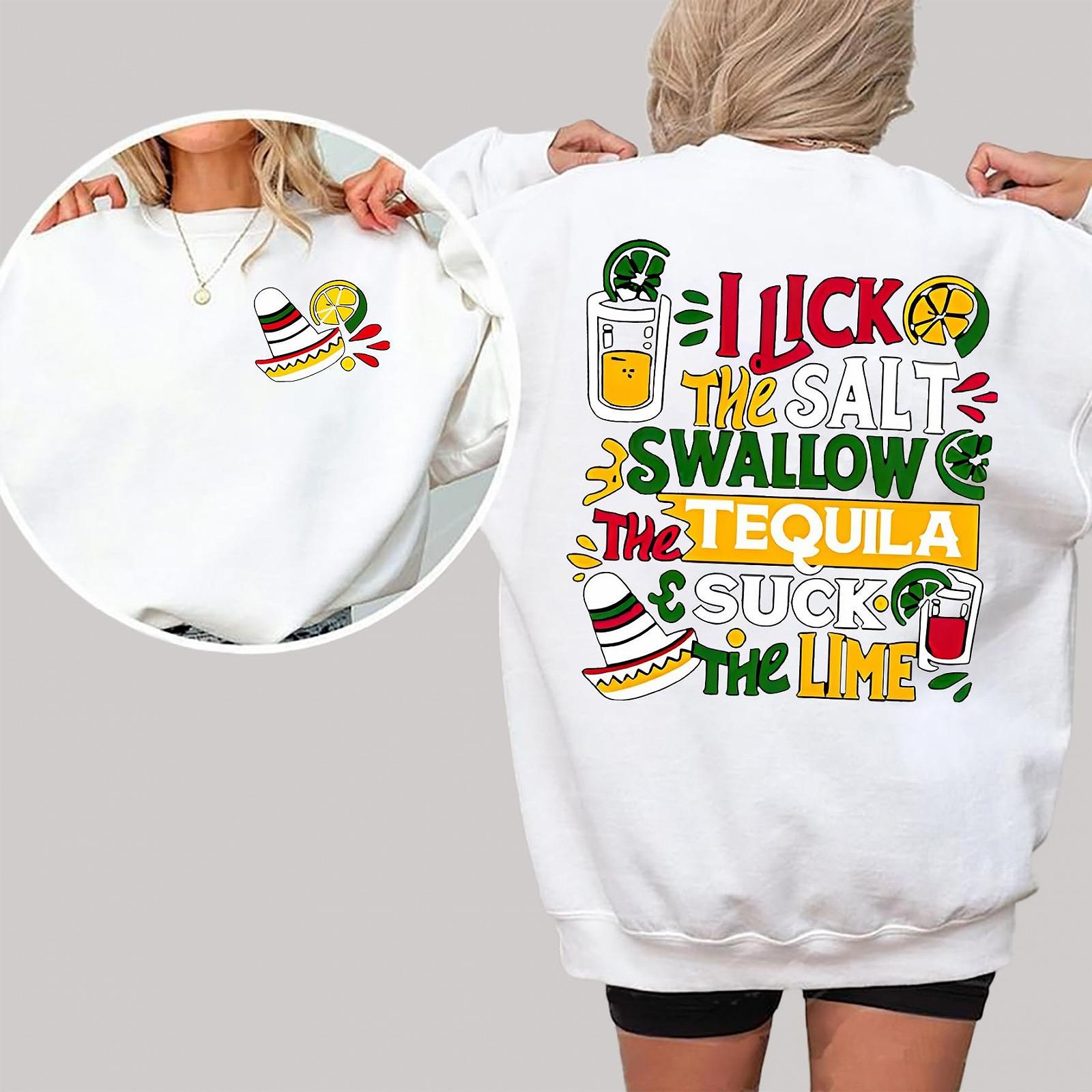 Толстовка С надписью "Я лижу Соль Глотаю Текилу и Сосу Лайм" Смешная Надпись Длинный Рукав, фото №2 Толстовка С надписью "Я лижу Соль Глотаю Текилу и Сосу Лайм" Смешная Надпись Длинный Рукав, фото №2
