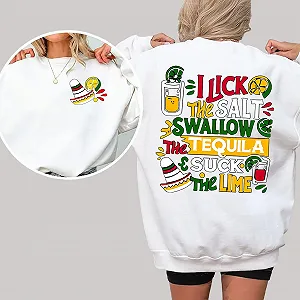 Толстовка С надписью "Я лижу Соль Глотаю Текилу и Сосу Лайм" Смешная Надпись Длинный Рукав synthetic.ua - Фото 1