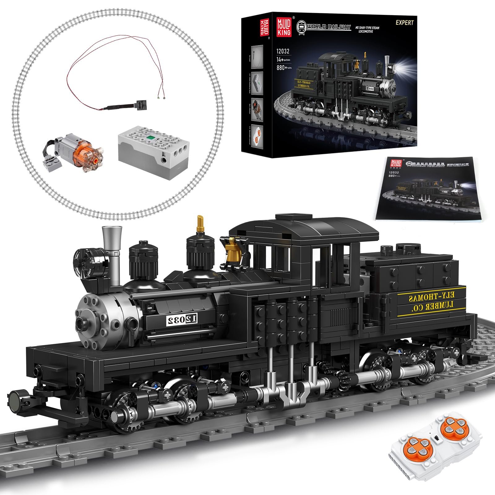 Техника Mould King Technik 12032 Паровоз Shay на дистанционном управлении 880 деталей, фото №1