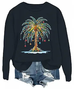 Рождественский Свитшот Пальма Рождественская Пальма Унисекс Лонгслив - Фото 1