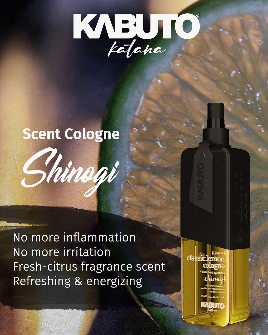 Кабуто Katana SHINOGI 'Classic Lemon Cologne' Лосьон после бритья Парфюм Колонь ЕДК 400 мл, фото №2