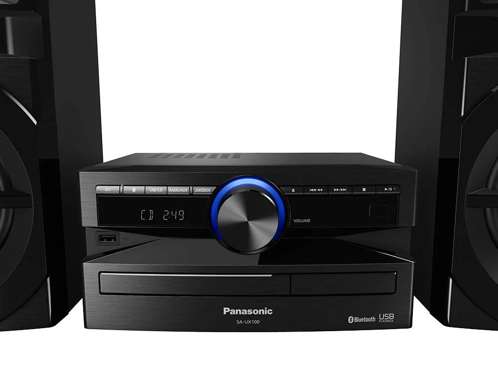 Минисистема Panasonic 300 Вт, 2-полосная акустика, низкочастотный динамик: 13 см, CD-проигрыватель, CD-R / RW, Bluetooth, USB, 30 FM / 15AM RDS, AUX, качество звука, FM / AM RDS радио синий, фото №5