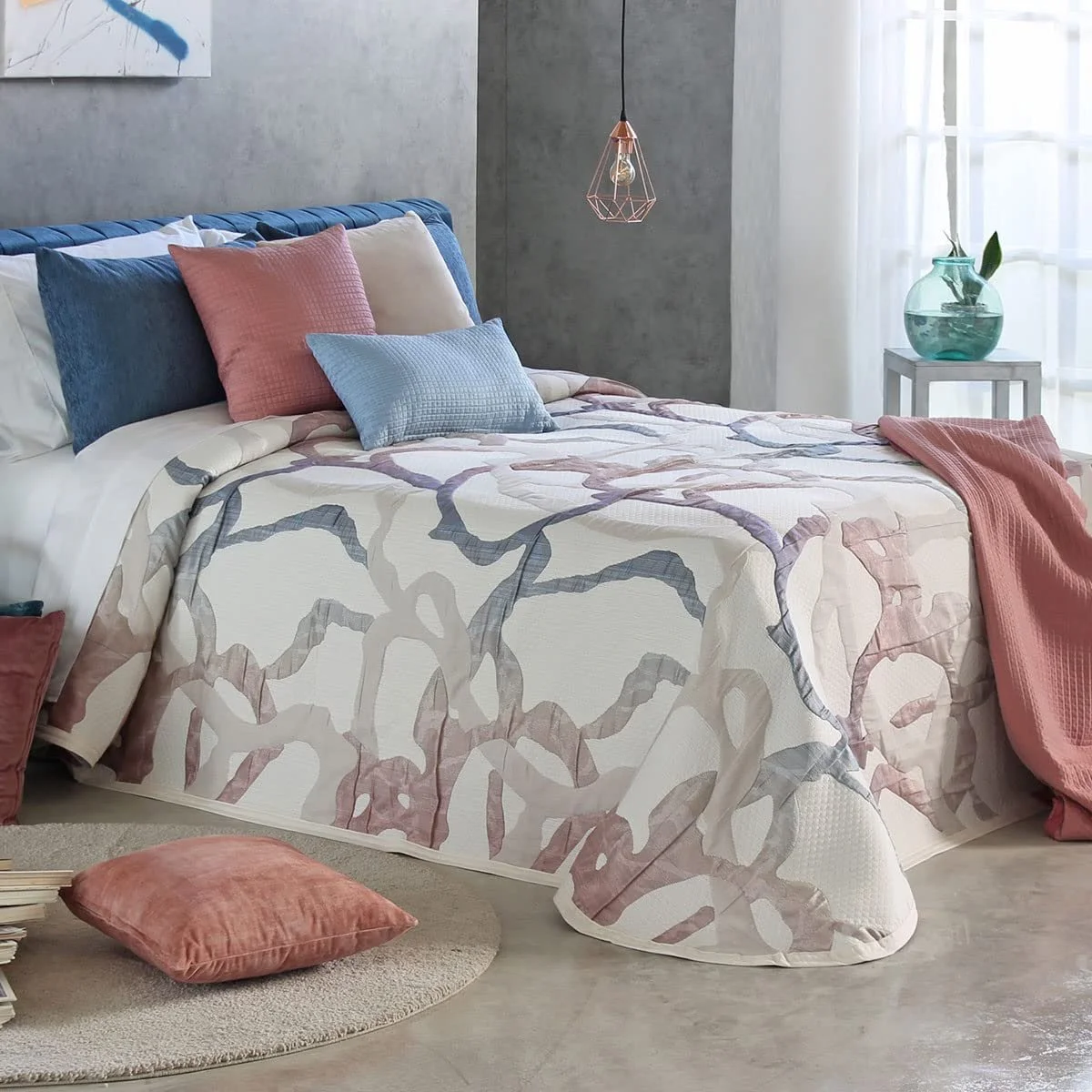 Покривало Reig Marti Caitlin для ліжка 150 см, блакитний C03, фото №1 Покривало Reig Marti Caitlin для ліжка 150 см, блакитний C03, фото №1