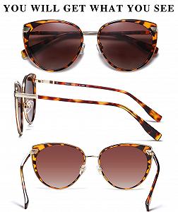 Поляризованные солнцезащитные очки ретро DUCO для женщин, винтажные, защита UV400 DC1222 synthetic.ua - Фото 1