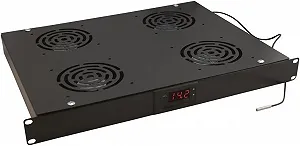 Вентиляционная полка для 19" серверных шкафов и стоек Waytex 37349 4-fan Black - Фото 1