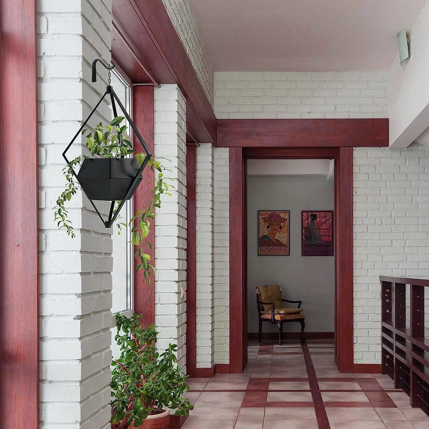 Набор настенных крючков для кашпо 10 шт железные с 20 винтами Черный, фото №7