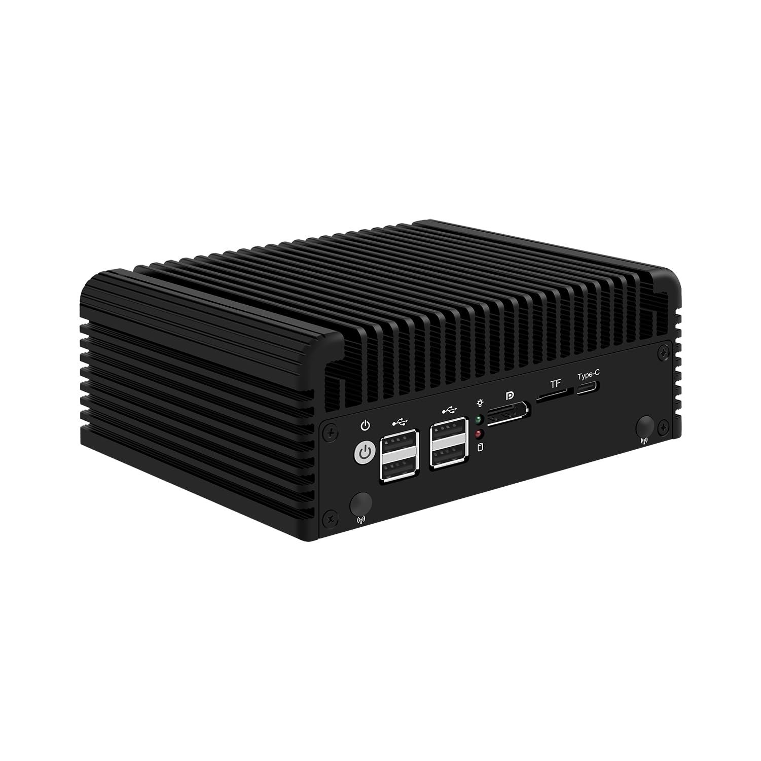 Міні-ПК HUNSN RJ38 Intel Alder Lake-N 12th Gen N100 5 x 2.5GbE I226-V 2 x HDMI DP TF Type-C Barebone, фото №4