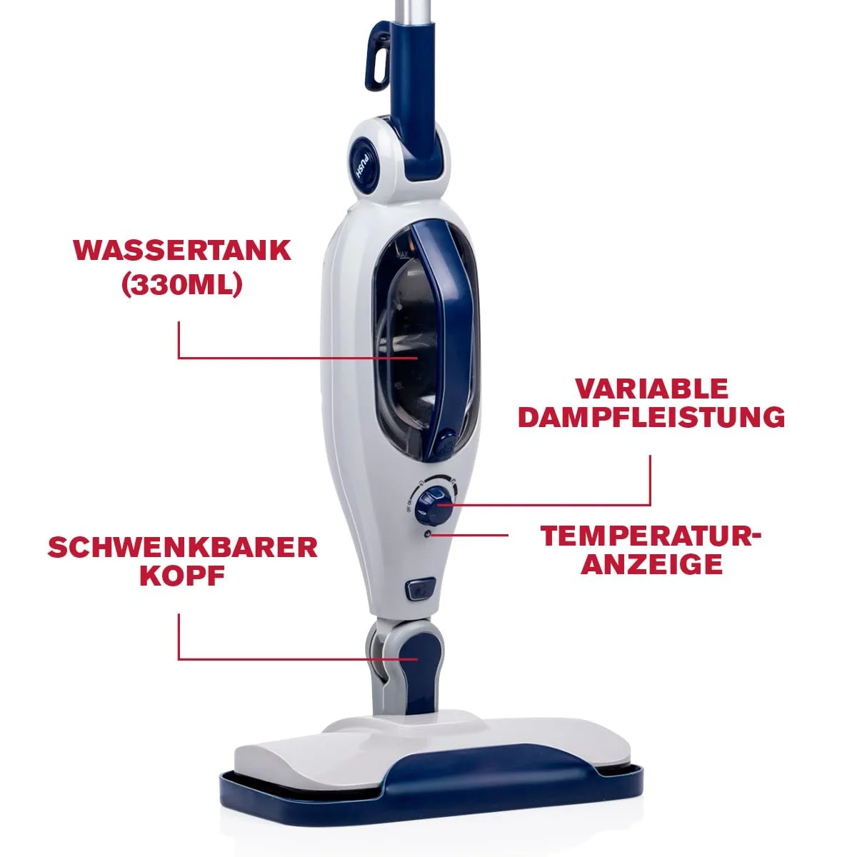 Парова швабра та ручний пароочисник Dirt Devil DD7004 1300 Вт 4 насадки, фото №5