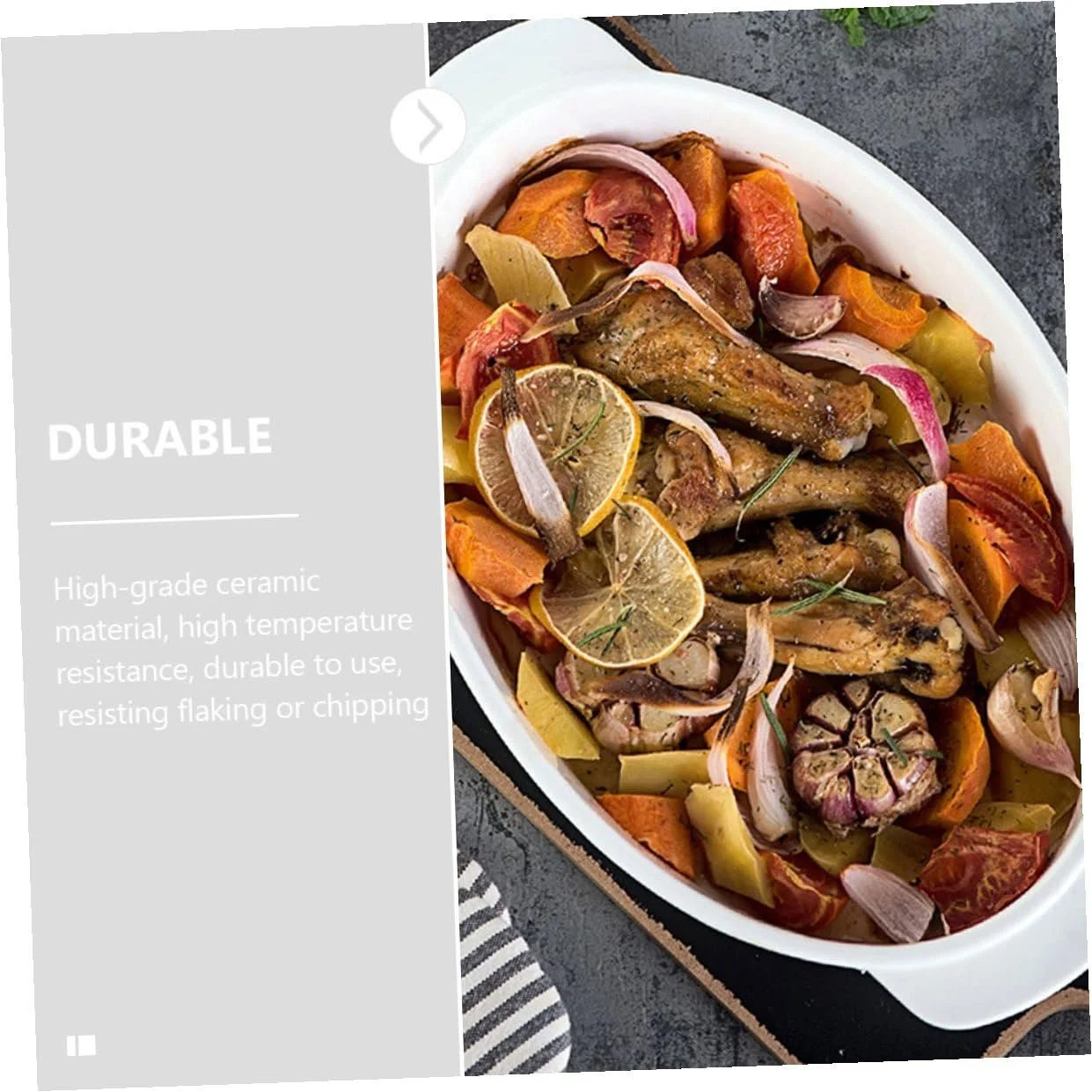 Форма для запікання Homoyoyo Овальна керамічна з подвійними ручками, фото №3