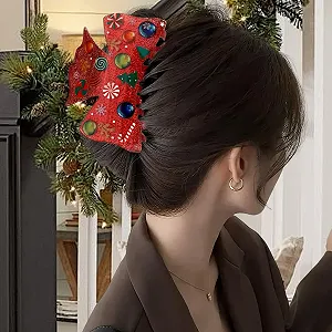 Заколка для волос Санта-Клаус Рождественская synthetic.ua - Фото 1