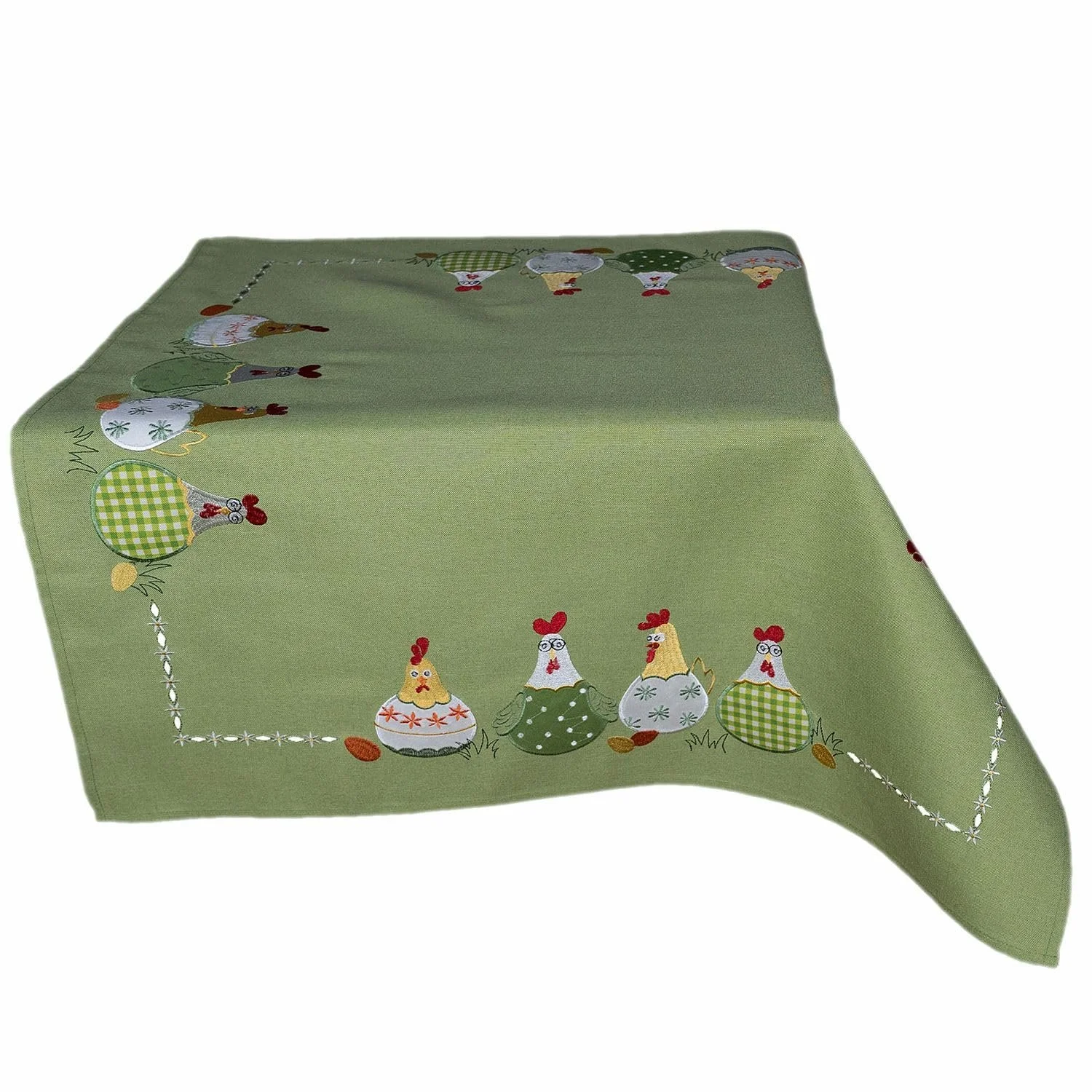 Скатертина Easter Spring Crazy Chickens 85 x 85 см Green, фото №1