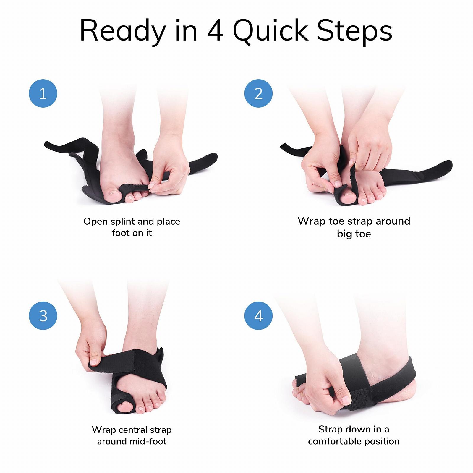 Коректор вальгусної деформації Fittest Pro (2 шт.) Великий роздільник пальців, фото №4