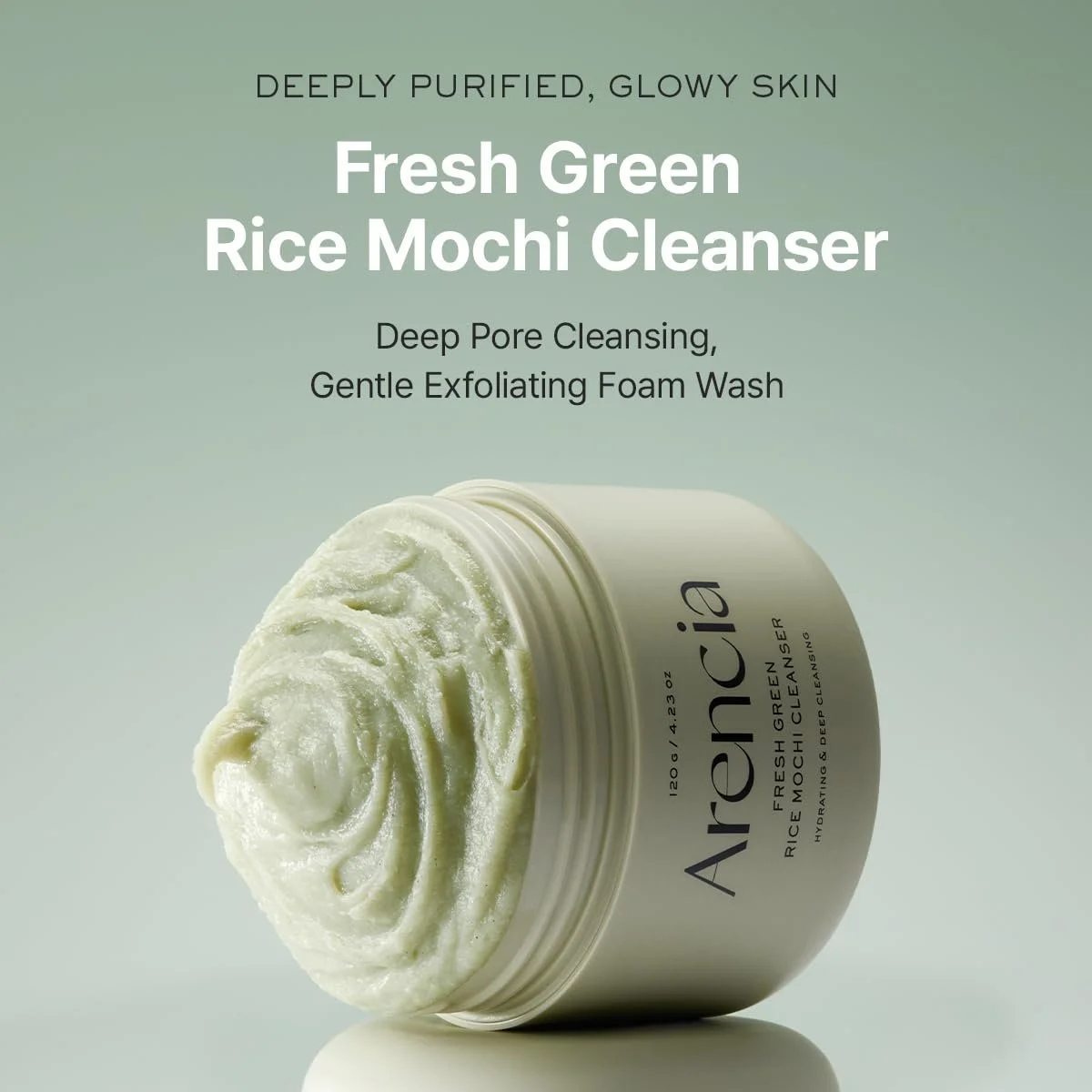 Очищуючий засіб для обличчя Arencia Korean Rice Mochi Foaming Gentle Exfoliating All in One Deep Cleansing Moisturizing Pore Minimizing Remove Blackheads 120 г, фото №2
