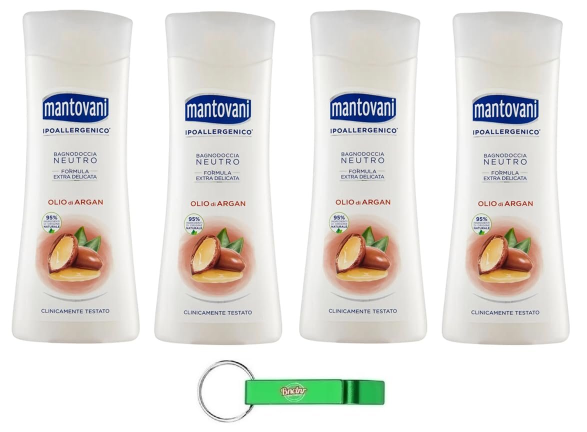 Гель для душу Mantovani Bagnodoccia Neutro Argan з аргановою олією 400 мл 4 шт., фото №1