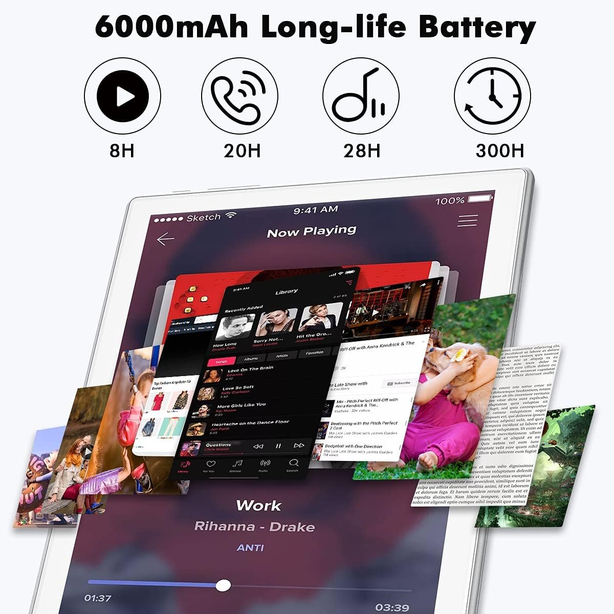 Планшет 10,1" Full HD Zonko D118 4/64 ГБ 4G 2-SIM 8 ядер Android 13 6000 мАч Бело-серый, фото №5 Планшет 10,1" Full HD Zonko D118 4/64 ГБ 4G 2-SIM 8 ядер Android 13 6000 мАч Бело-серый, фото №5