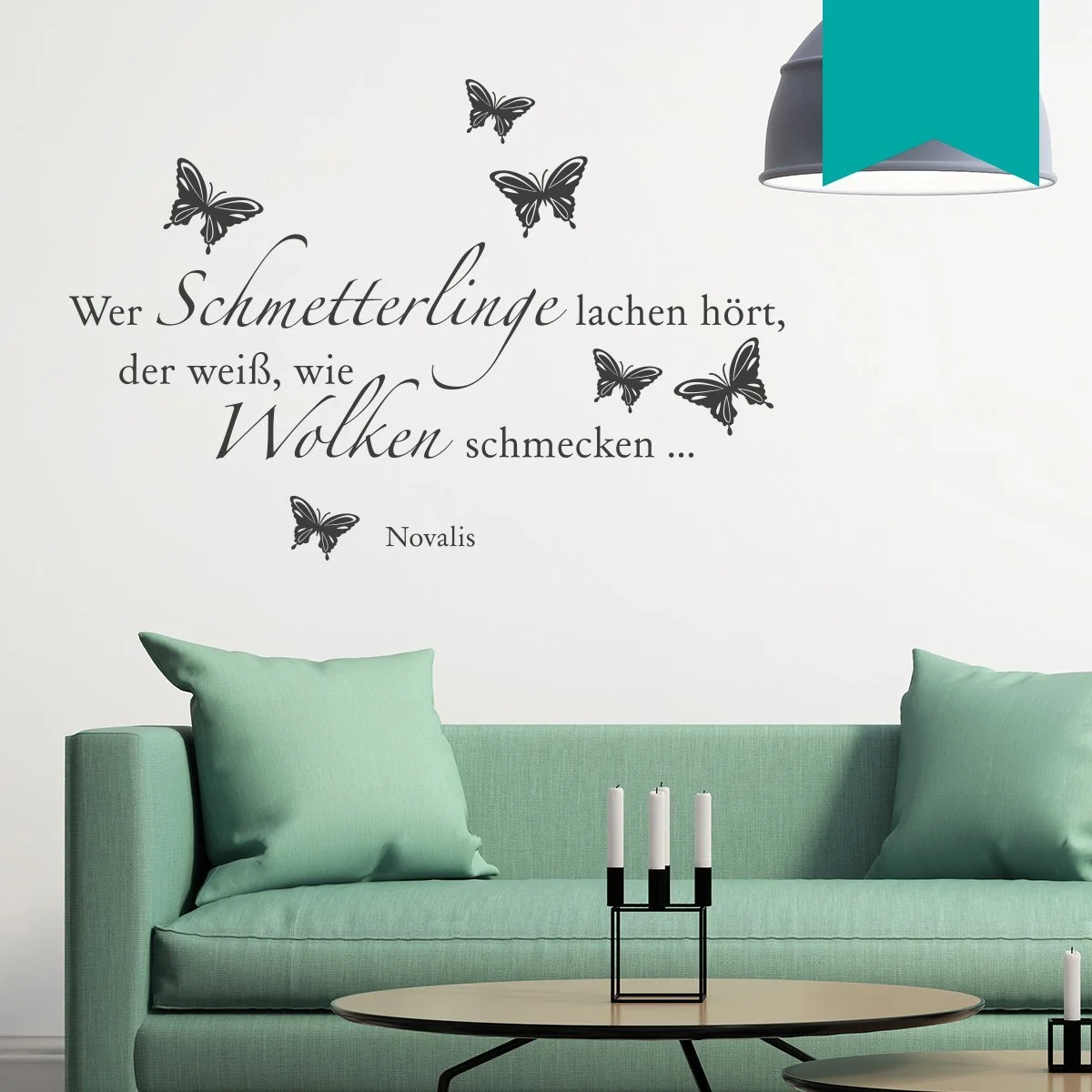 Наклейка на стену Wandkings Wer Schmetterlinge lachen hört... 75 x 20 см, фото №1