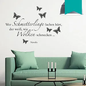 Наклейка на стіну Wandkings Wer Schmetterlinge lachen hört... 125 x 85 см 33 кольори 5 розмірів - Фото 1