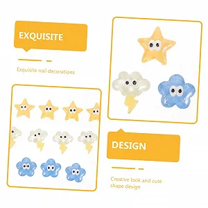 Подвеска для ногтей Облако Housoutil, 30 шт, 3D Цветок, Пентаграмма, Смола synthetic.ua - Фото 1