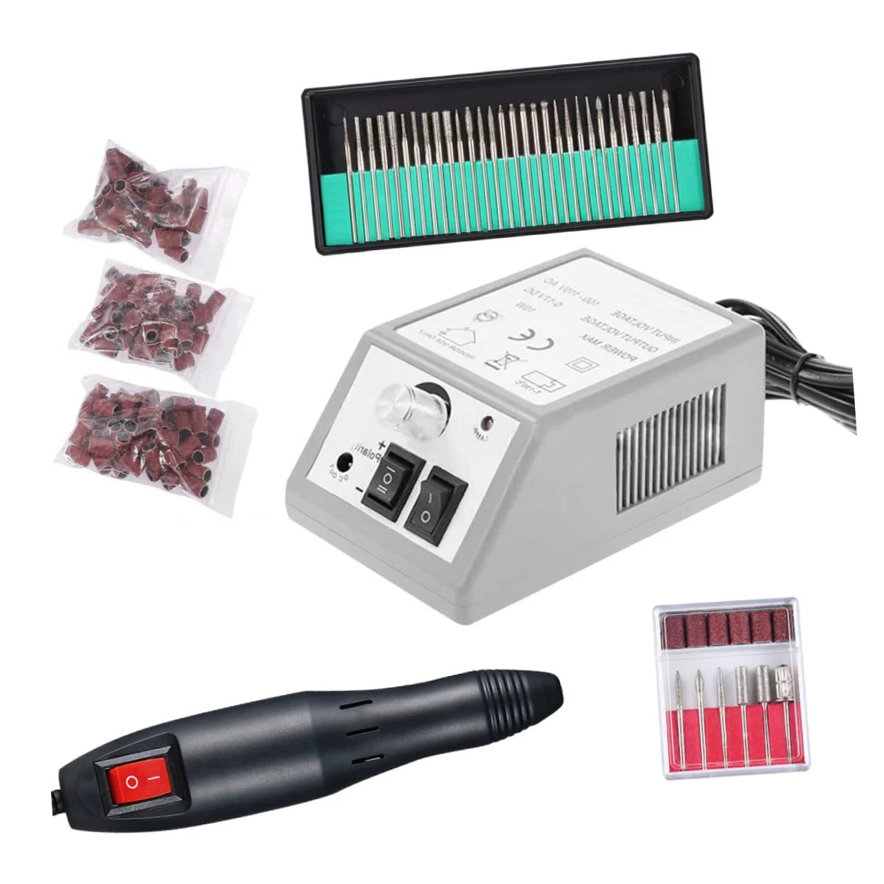 Электрический набор для маникюра и педикюра OATIPHO со шлифовальными лентами, фото №5