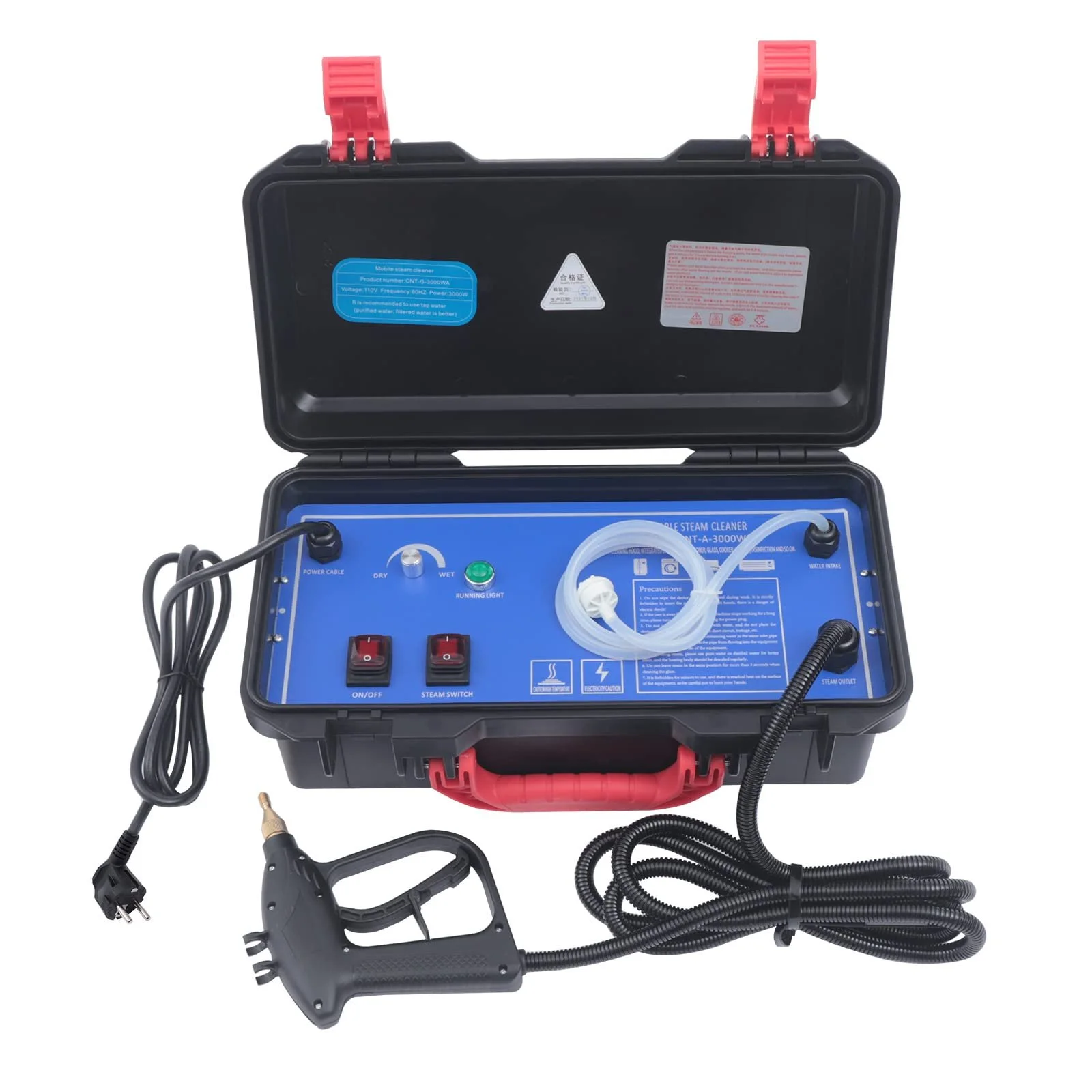 Пароочисник 220 V 3000 W Багатофункціональний Переносний Ручний Високотемпературний з насадками-щітками, фото №1