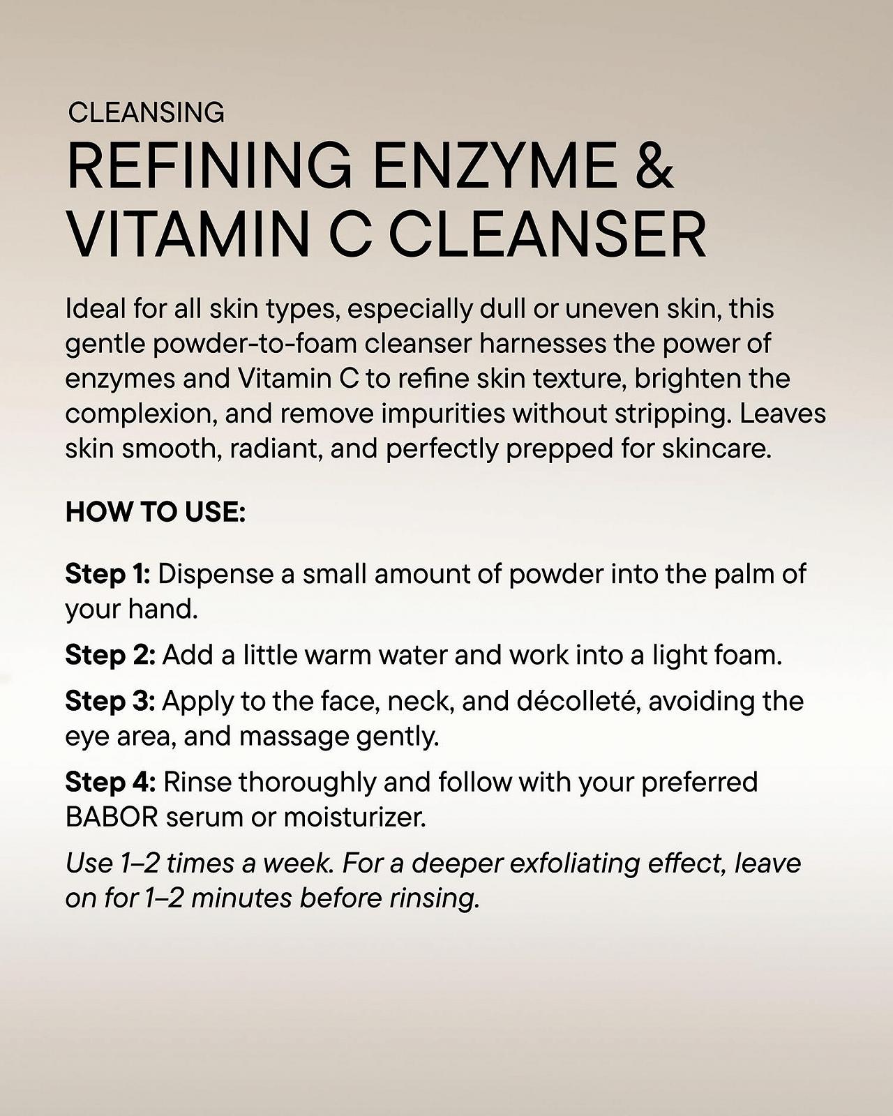Ферментная пудра для умывания Babor Cleansing Enzyme Cleanser / С витамином C, фото №6 Ферментная пудра для умывания Babor Cleansing Enzyme Cleanser / С витамином C, фото №6