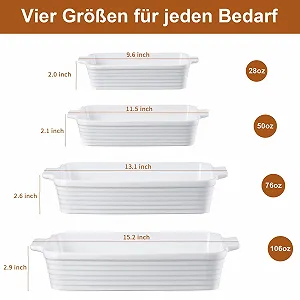 Набір форм для запікання Jassceram із 4 предметів керамічні прямокутні глибокі з ручками порцелянові synthetic.ua - Фото 1