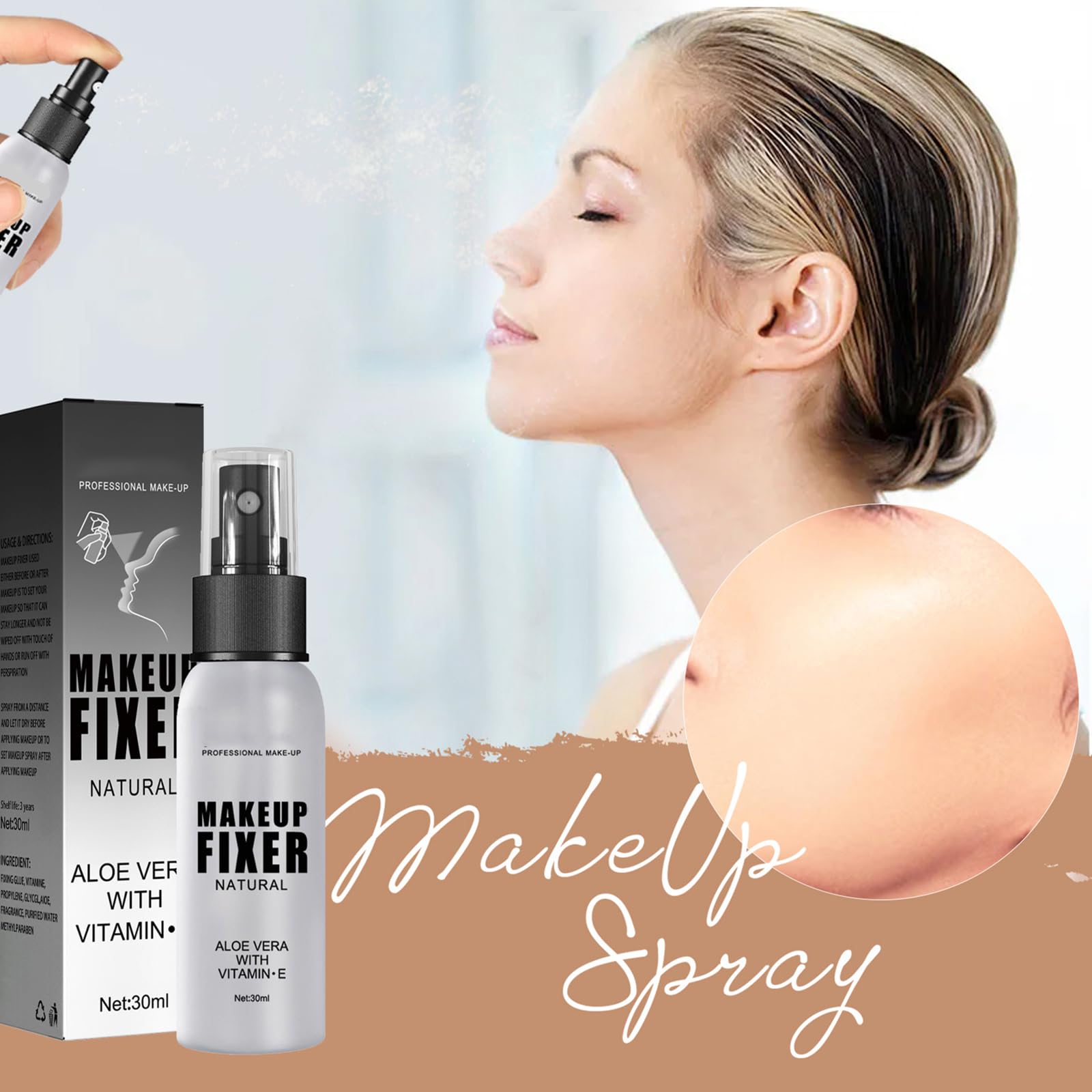 Спрей Grgowe Make-Up Setting Моістуризуючий Make-Up Fixing Водостійкий, фото №2