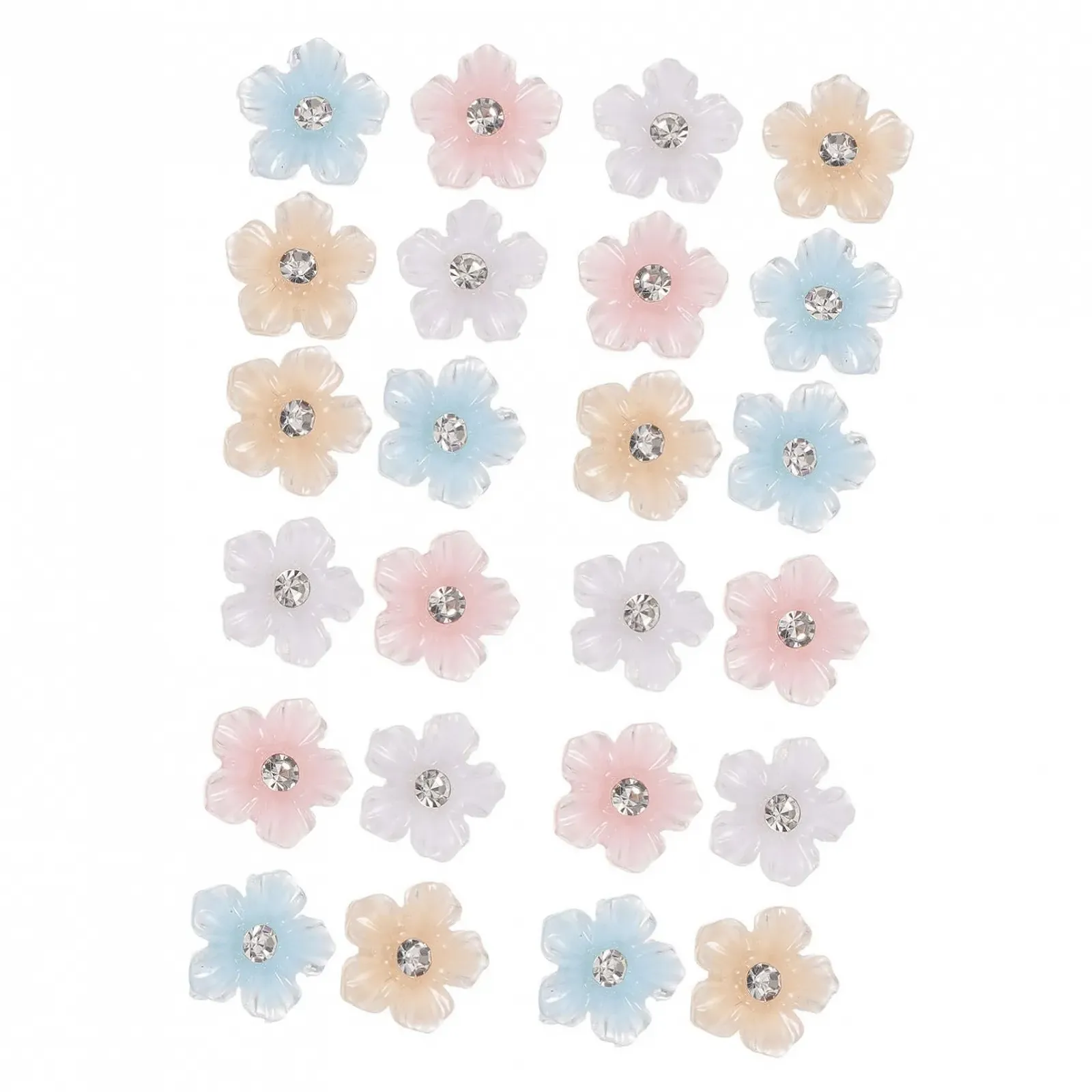 Прикраса для манікюру Квіти minkissy. Різнокольорові стрази, фото №6