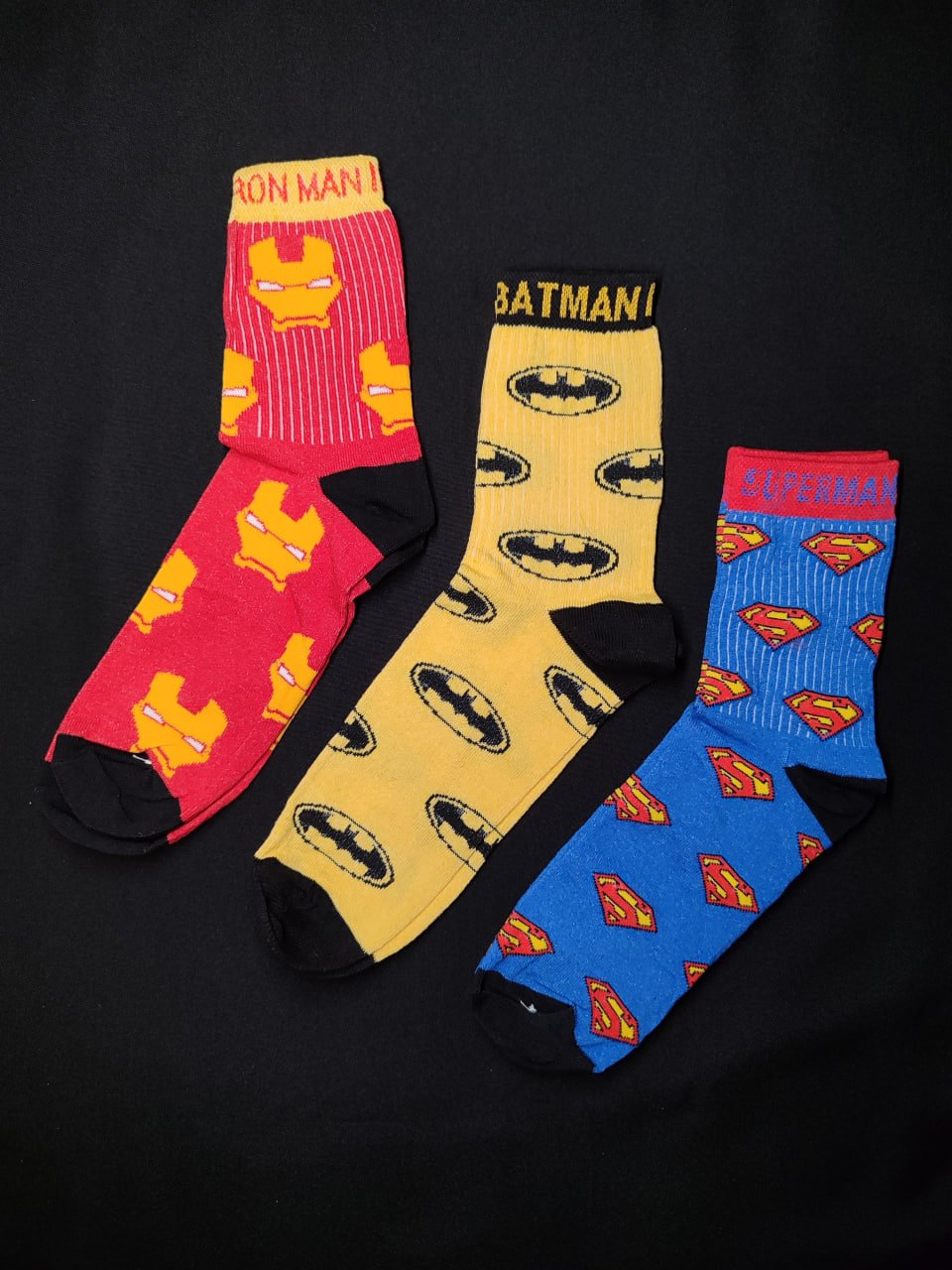 Бокс шкарпеток приколів із принтами «Супергерої» 3 шт, фото №1