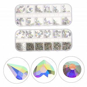 Стразы для ногтей Mikinona для творческого маникюра для женщин и девушек, простые в использовании, компактные для ногтей и искусственных ногтей, блестящие камни synthetic.ua - Фото 1